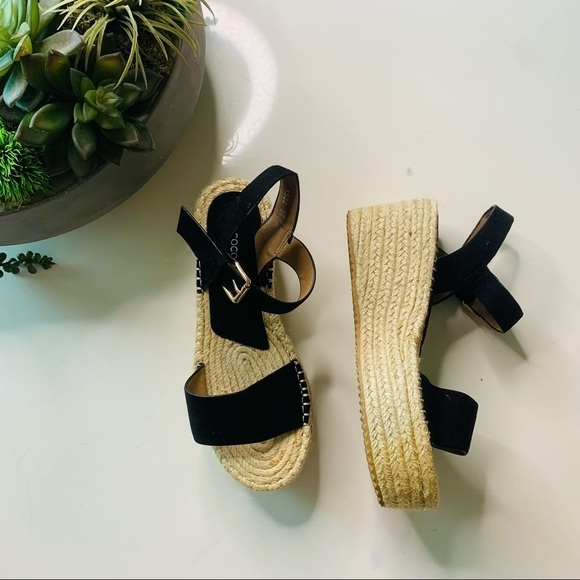 Coco Perla Paris platform open toe rope weave shoe black sz 7 women’s - Picture 4 of 10